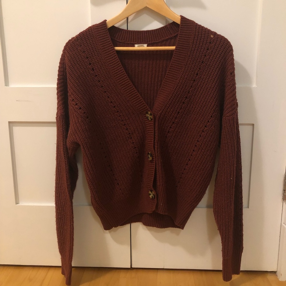 garage oversized crop cardigan